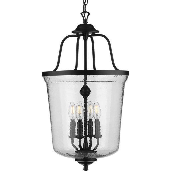 Progress Lighting Bowman Collection Four-Light Black Foyer Pendant P500207-031